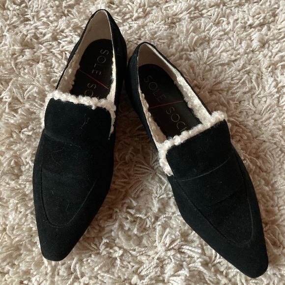Sole Society Sherpa Trim Flats - Picture 1 of 5